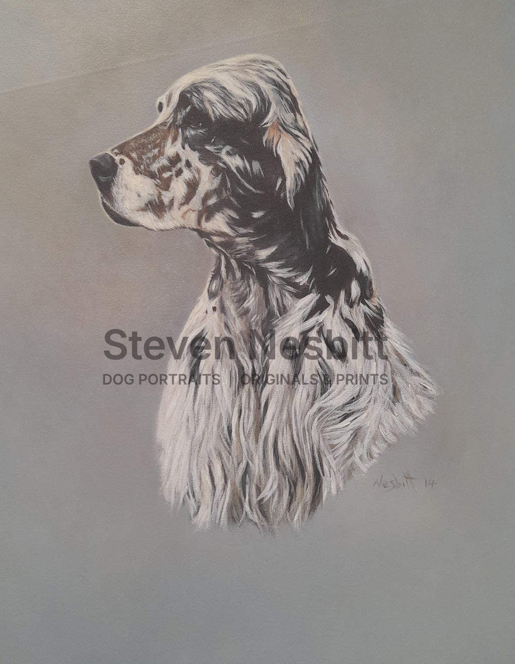 English Setter Study Original Painting