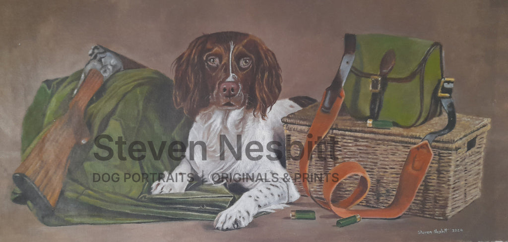 Spaniel Before the Trip Original Painting