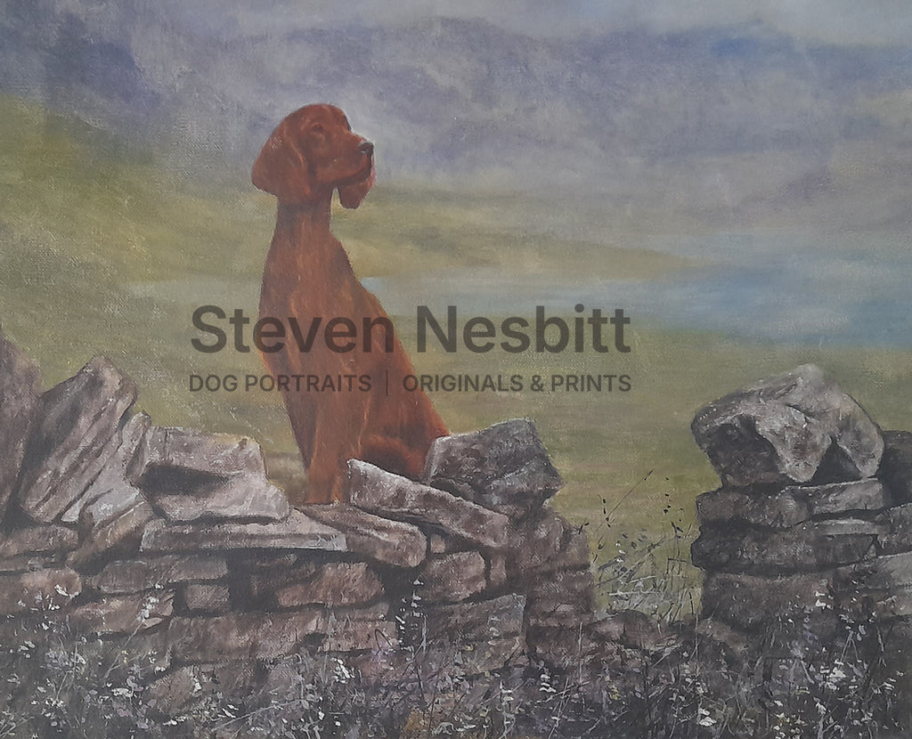 Irish Setter in Landscape Original Painting