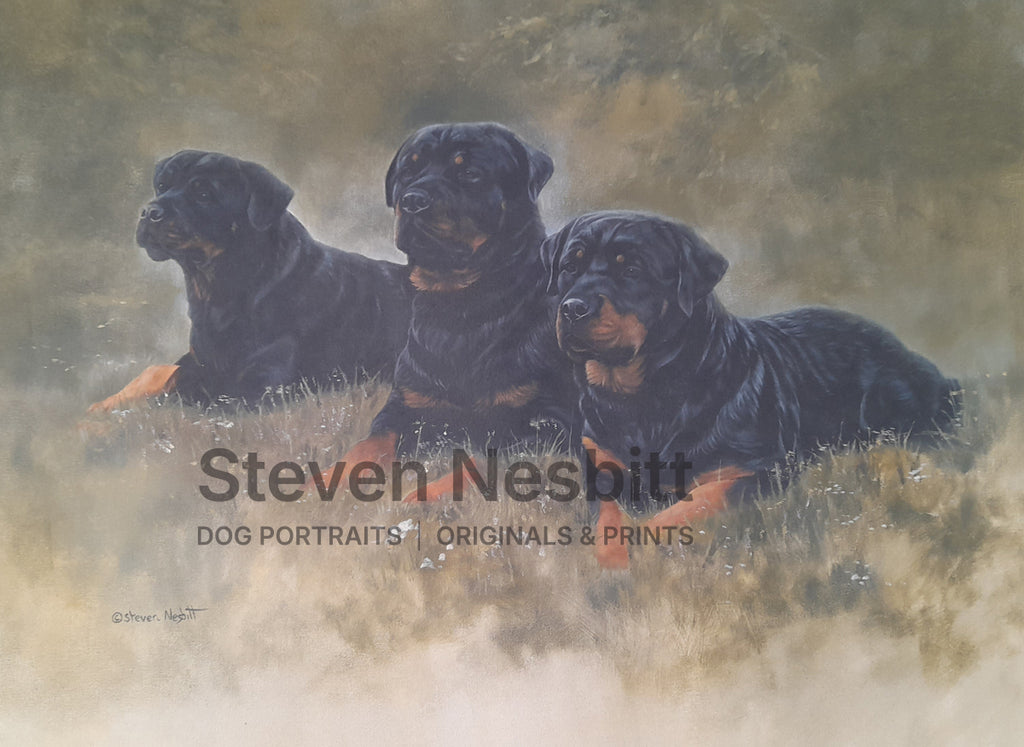 Rottie Trio Original Painting