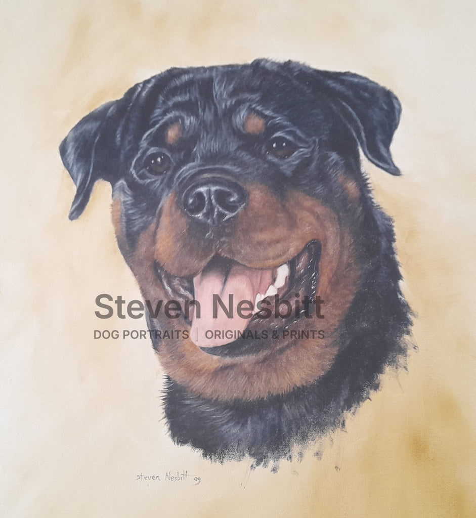 Rottweiler Head Original Painting
