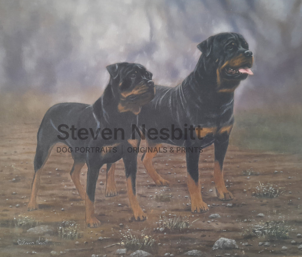 Rottweiler – Shoulder to Shoulder Original Painting